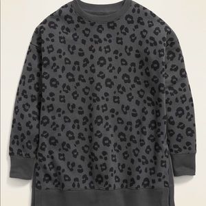 old navy leopard tunic sweatshirt, Off 